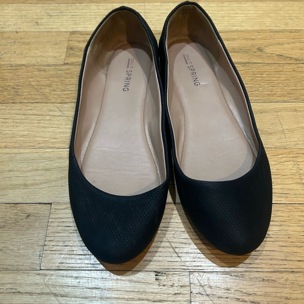 Call It Spring Black Flats 7.5